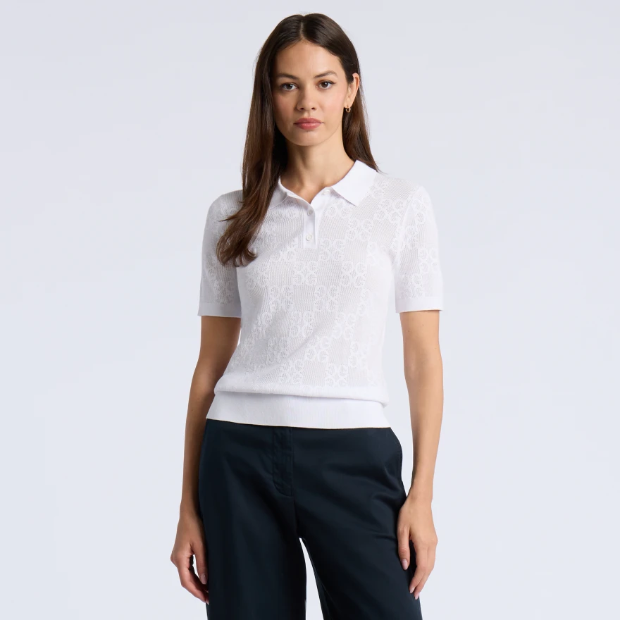 POINTELLE G JUMPER POLO in Snow - Alternate Image 2
