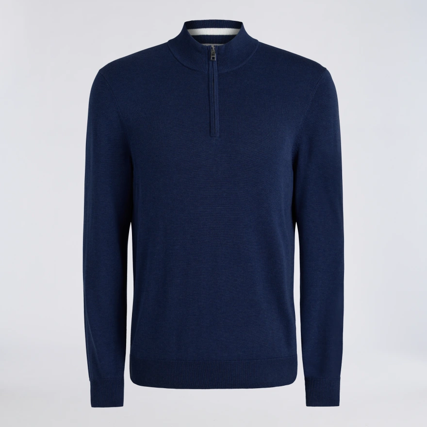 COOLING COTTON 1/4 ZIP JUMPER in Twilight
