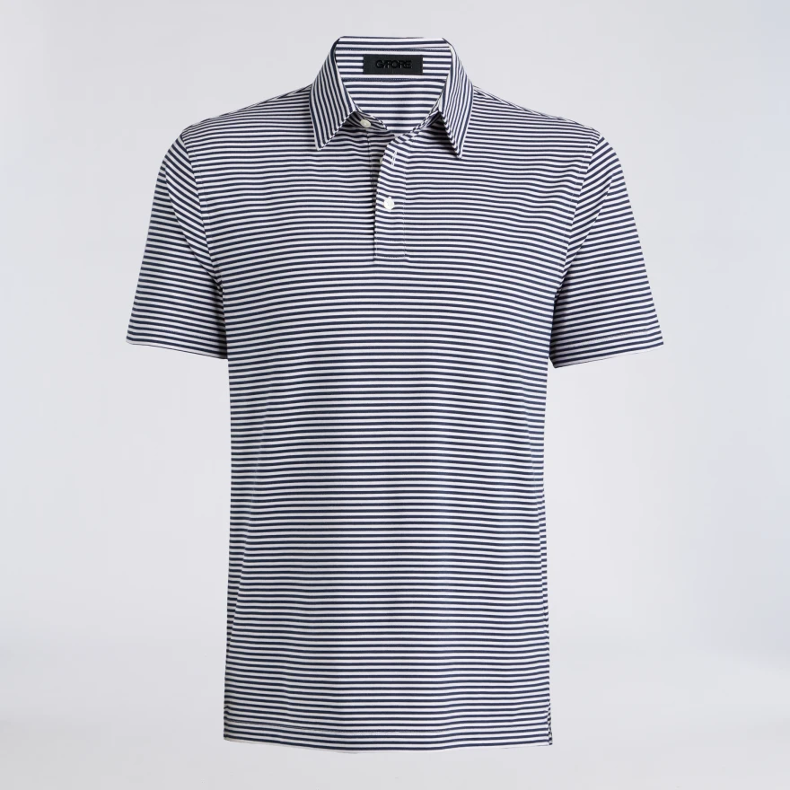 ALL PLAY STRIPE STRETCH KNIT POLO in Twilight