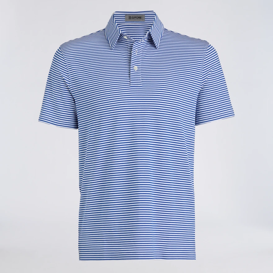 ALL PLAY STRIPE STRETCH KNIT POLO in Cobalt