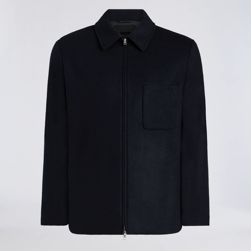 LTD RELEASE DOUBLE FACED MERINO WOOL CASHMERE SHIRT JACKET in Twilight