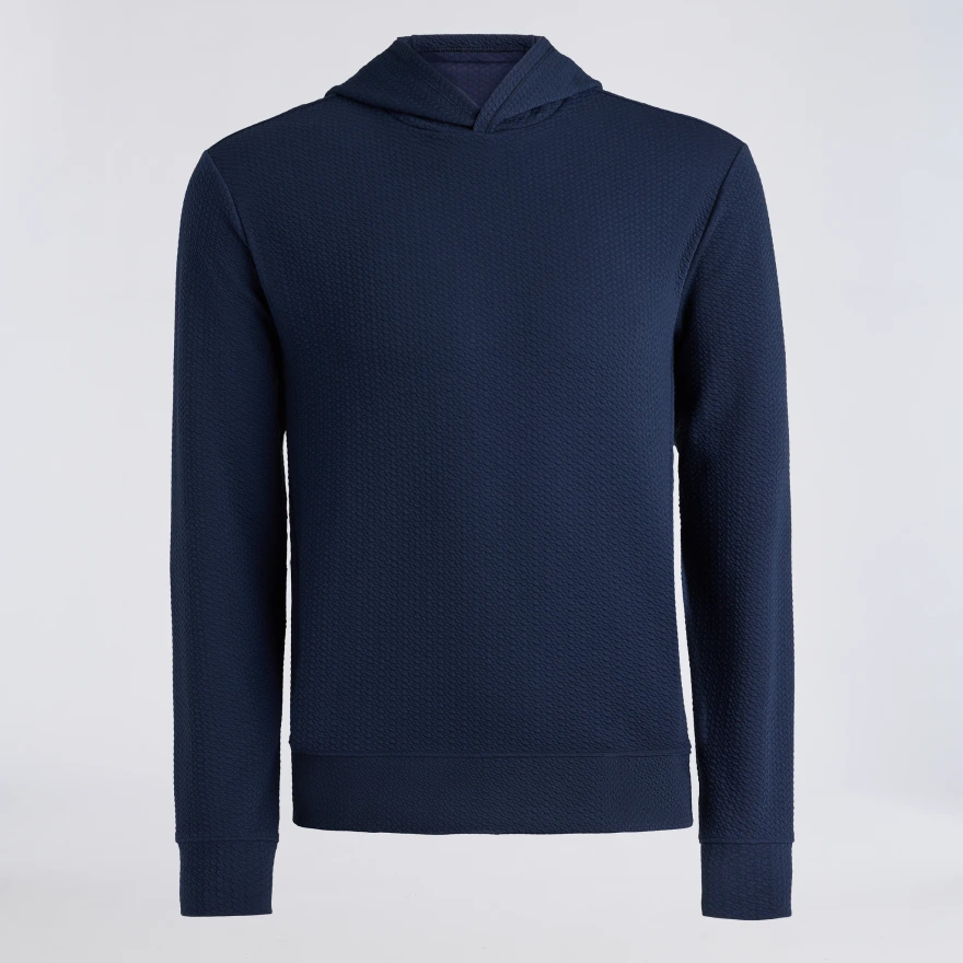 PEBBLE QUILTED HOODIE in Twilight