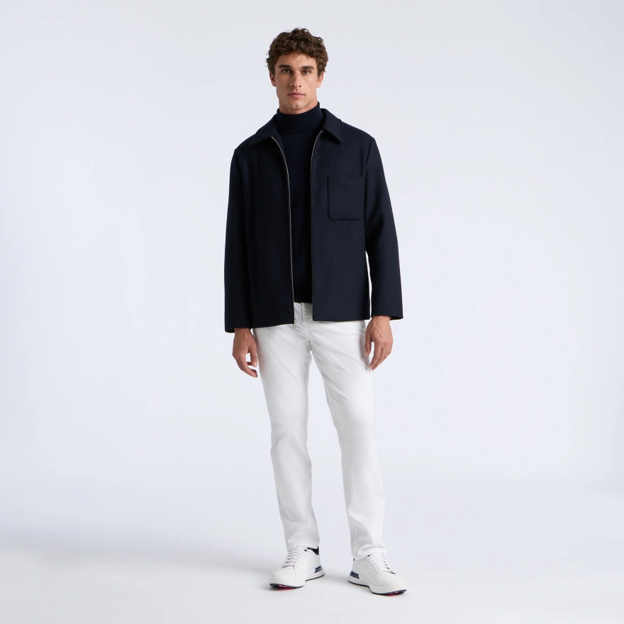 LTD RELEASE DOUBLE FACED MERINO WOOL CASHMERE SHIRT JACKET in Twilight - Alternate Image 4