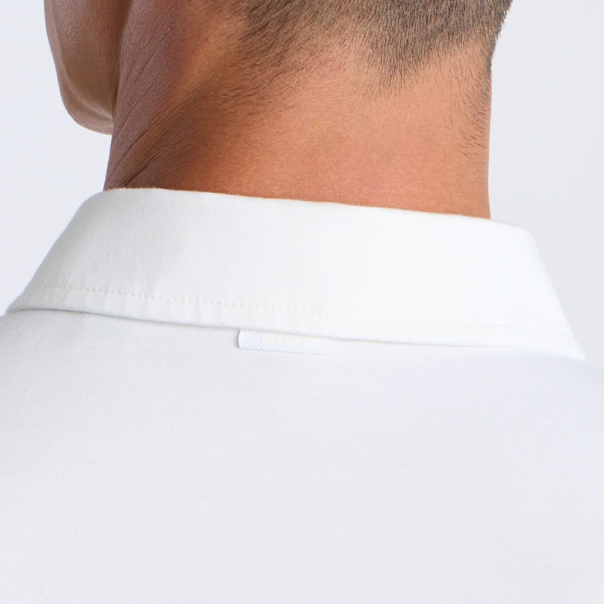 LUXE COTTON BLEND POLO in Snow - Alternate Image 4
