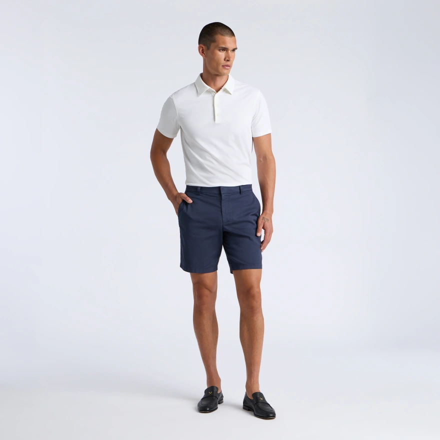 LUXE COTTON BLEND POLO in Snow - Alternate Image 6