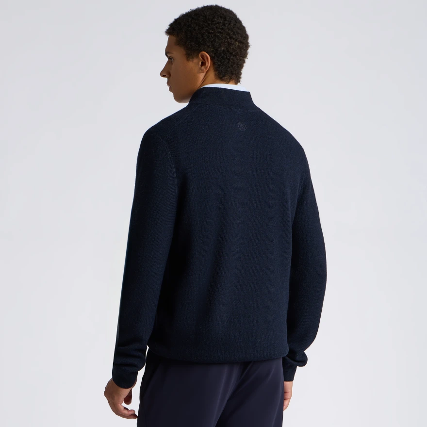 THE CLUB MERINO WOOL 1/4 ZIP SWEATER in Twilight - Alternate Image 2
