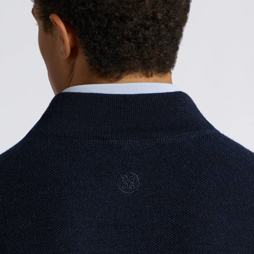 THE CLUB MERINO WOOL 1/4 ZIP SWEATER in Twilight - Alternate Image 3
