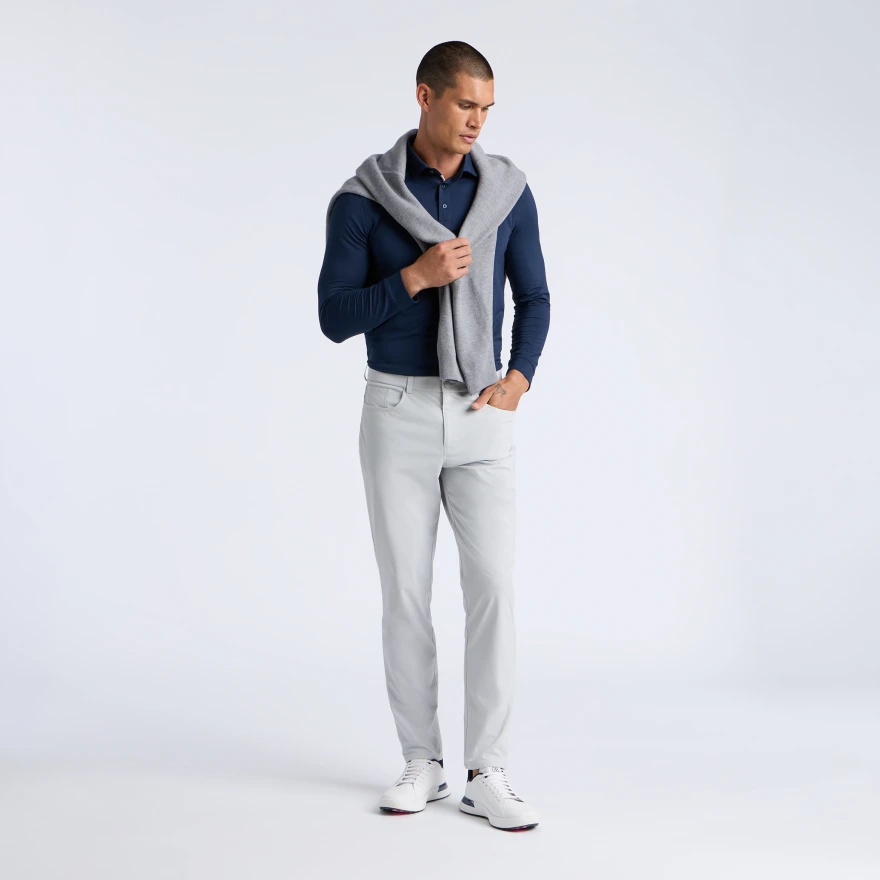 ALL PLAY STRETCH KNIT LONG SLEEVE POLO in Twilight - Alternate Image 1