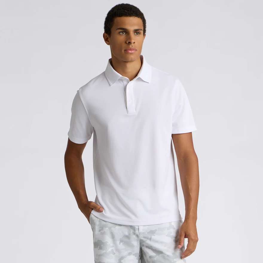 ESSENTIAL PERFORMANCE PIQU&Eacute; POLO in Snow - Alternate Image 2