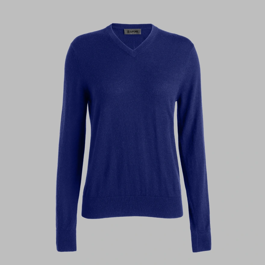 VERSE V NECK CASHMERE SWEATER in Wisteria - Alternate Image 8
