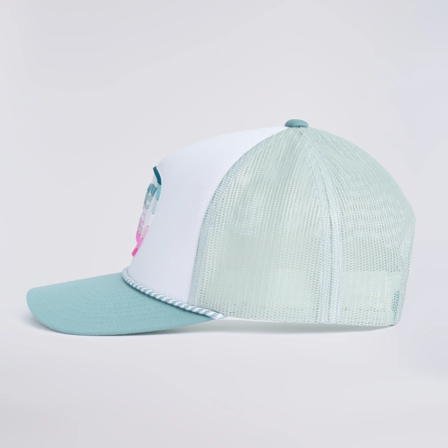 GRADIENT CIRCLE G'S TRUCKER HAT in SNOW / SEA FOAM - Alternate Image 6