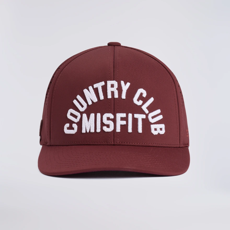 COUNTRY CLUB MISFIT PERFORATED DELTA HAT in DARK PLUM - Alternate Image 3