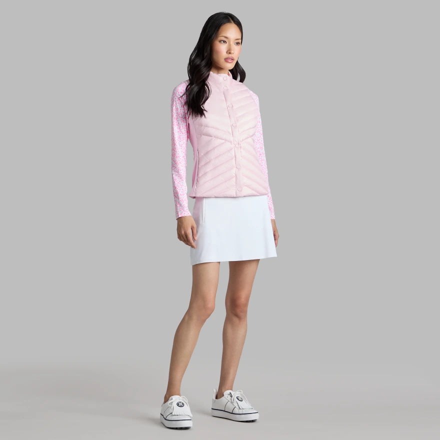 DOWN QUILTED TAFFETA TECH GILET in Blush - Alternate Image 2