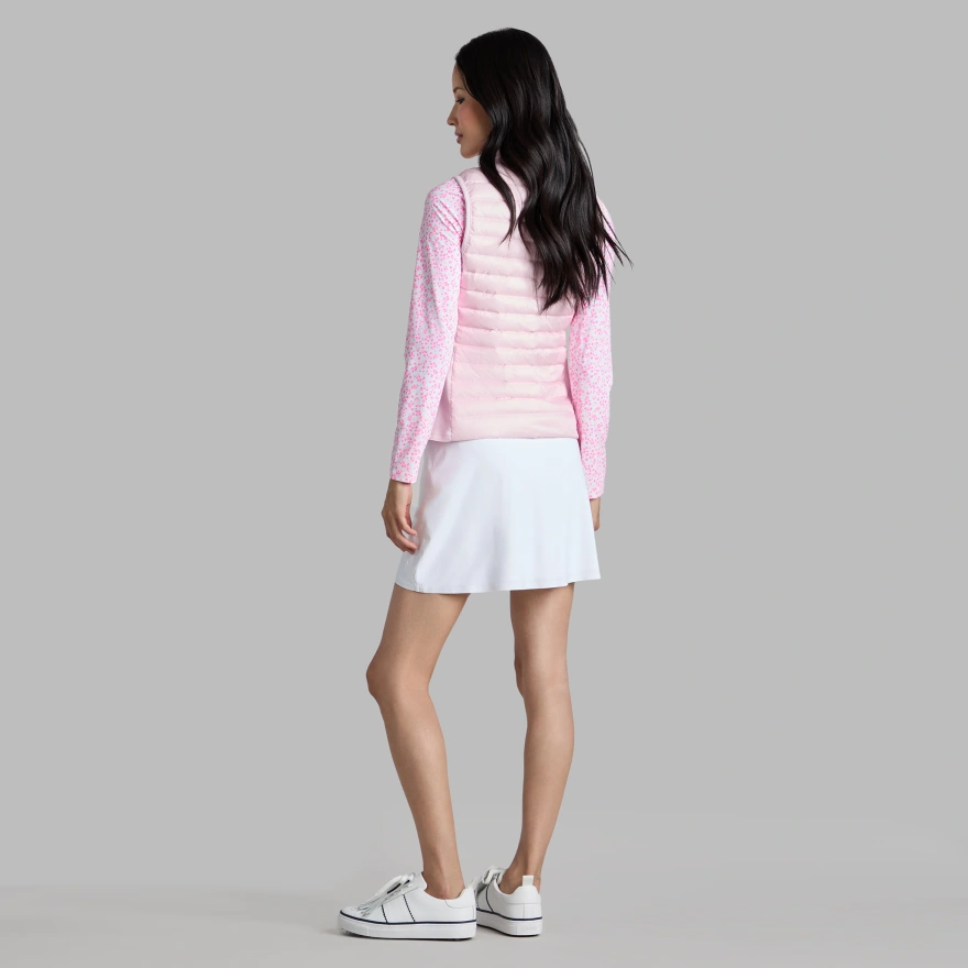 DOWN QUILTED TAFFETA TECH GILET in Blush - Alternate Image 3