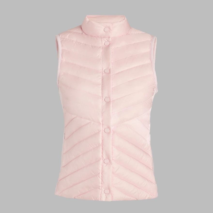 DOWN QUILTED TAFFETA TECH GILET in Blush