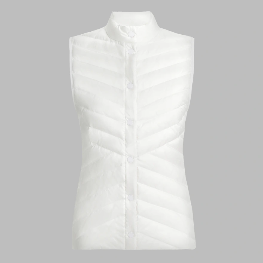 DOWN QUILTED TAFFETA TECH GILET in Snow