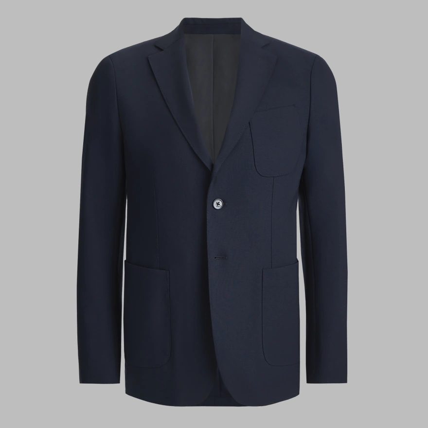 FINE WOOL STRETCH BLAZER in Twilight
