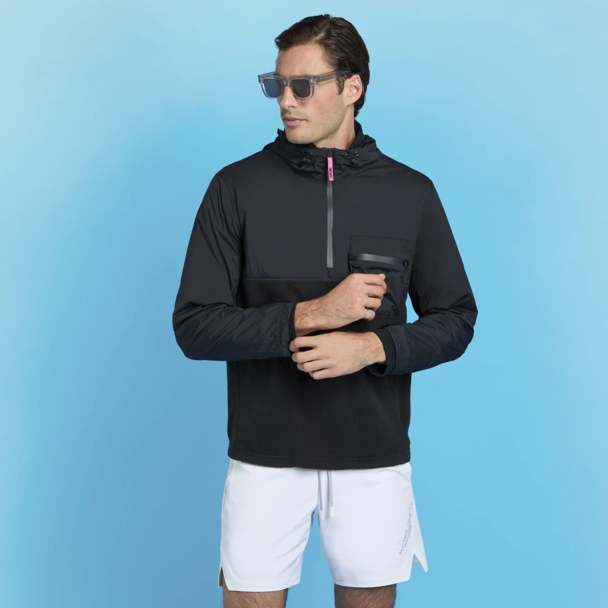 STRETCH TECH SHERPA HOODIE in Onyx - Alternate Image 1