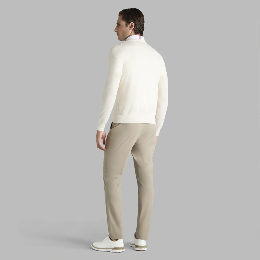 VERSE V NECK CASHMERE JUMPER in CHALK WHITE - Alternate Image 2