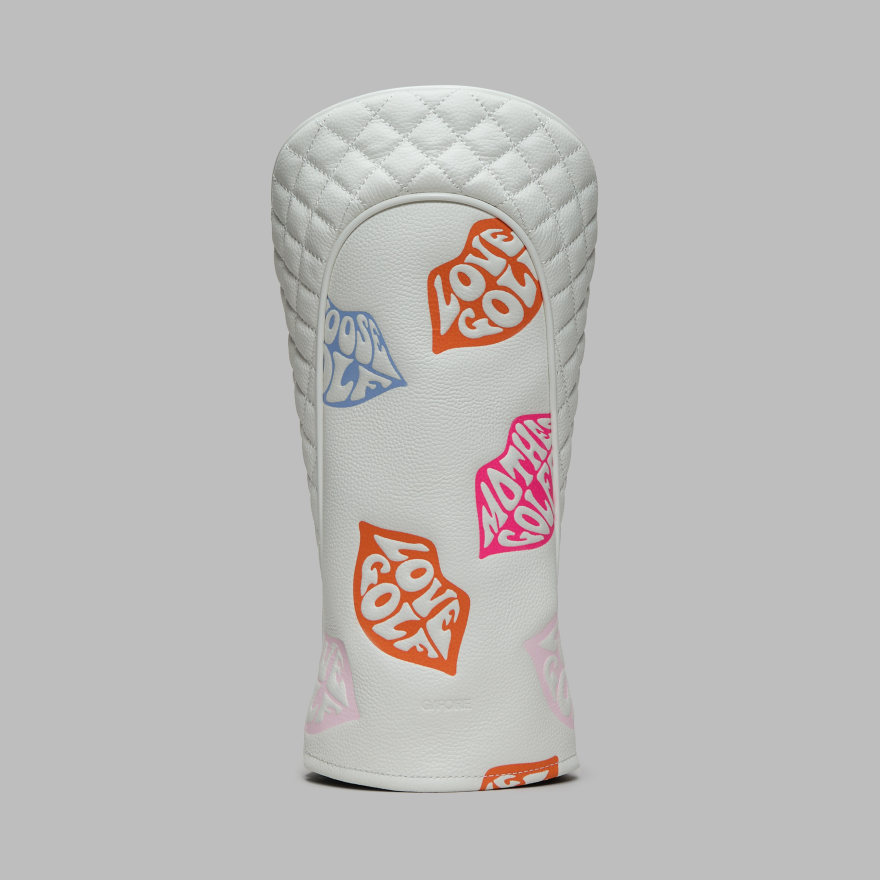 EMBOSSED LOVE G LEATHER DRIVER HEADCOVER in Snow - Alternate Image 1