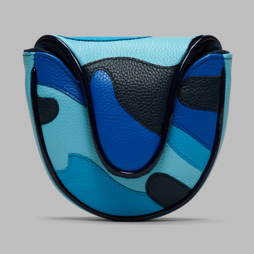 PATCHWORK CAMO LEATHER MALLET COVER in CENOTE / TWILIGHT - Alternate Image 1