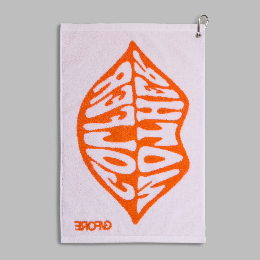 MOTHER GOLFER GOLF TOWEL in SNOW/SHOCKING ORANGE - Alternate Image 1