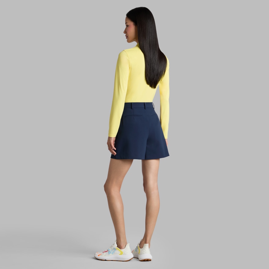SILKY TECH NYLON LONG SLEEVE ZIP POLO in Canary - Alternate Image 3