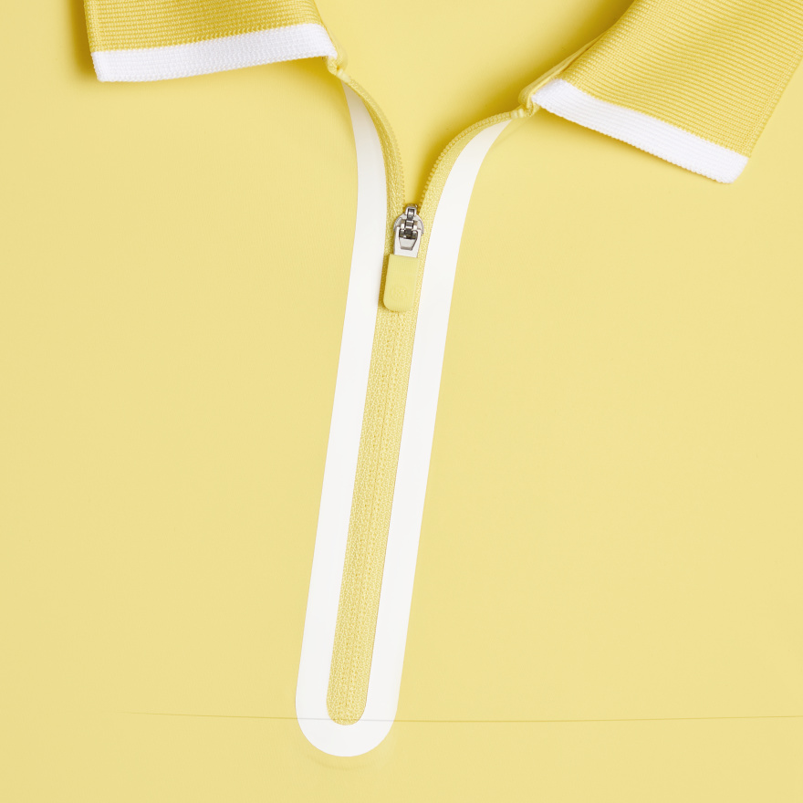 SILKY TECH NYLON LONG SLEEVE ZIP POLO in Canary - Alternate Image 4