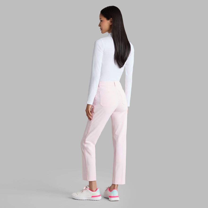 STRETCH PERFORMANCE TWILL STRAIGHT LEG TROUSER in Blush - Alternate Image 3