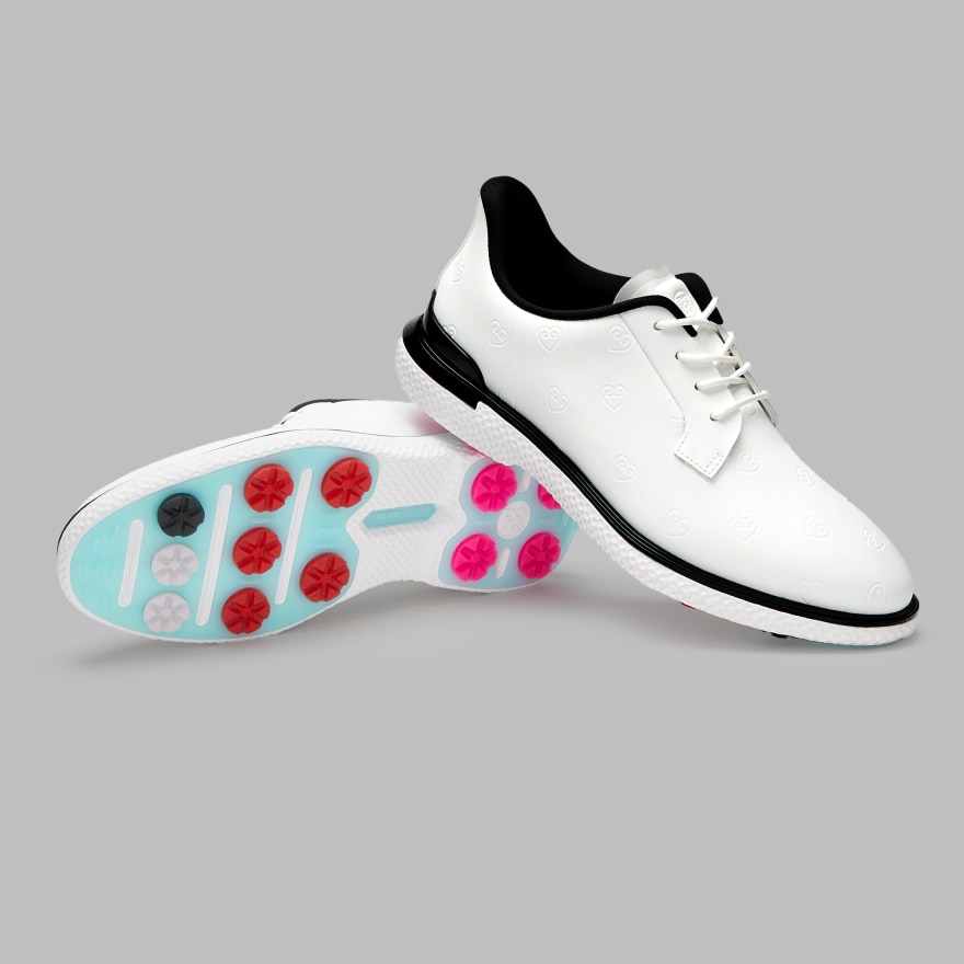 WOMEN'S LTD RELEASE GALLIVAN2R DEBOSSED HEART G'S KILTIE GOLF SHOE in Snow / Onyx - Alternate Image 6
