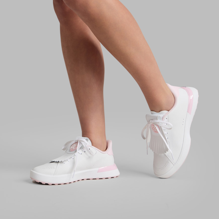 WOMEN'S LTD RELEASE G.112 PERFORATED KILTIE GOLF SHOE in Snow / Blush - Alternate Image 5