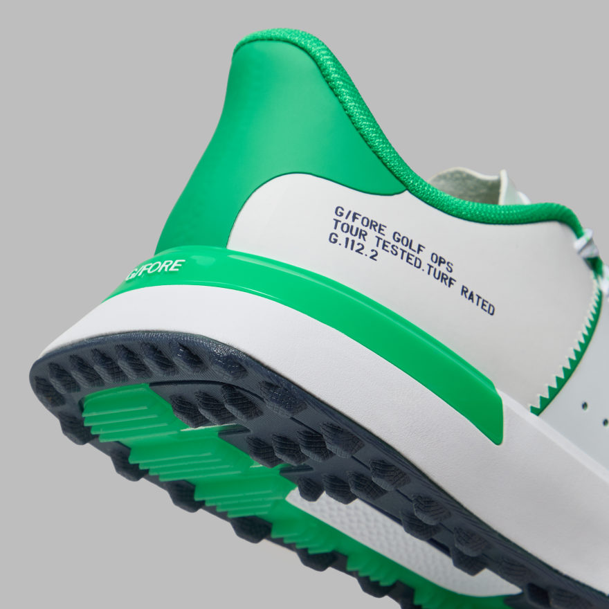 WOMEN'S LTD RELEASE G.112 SADDLE STRIPE KILTIE GOLF SHOE in Snow / Clover - Alternate Image 1