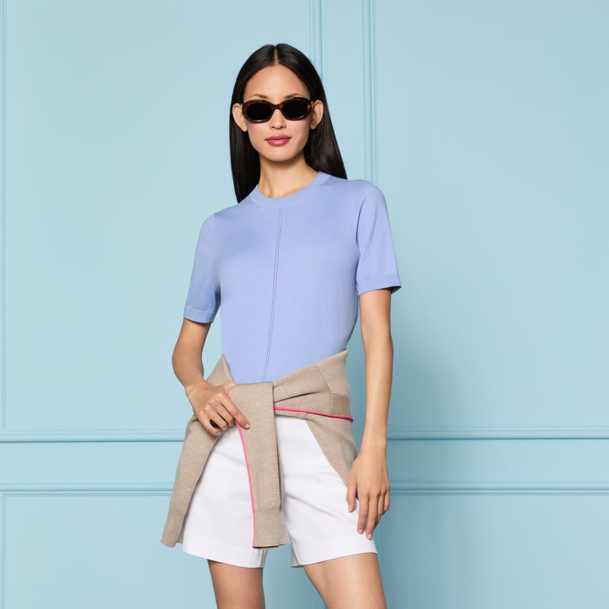 LTD RELEASE LINEN LONGLINE VACATION SHORT in Snow - Alternate Image 1