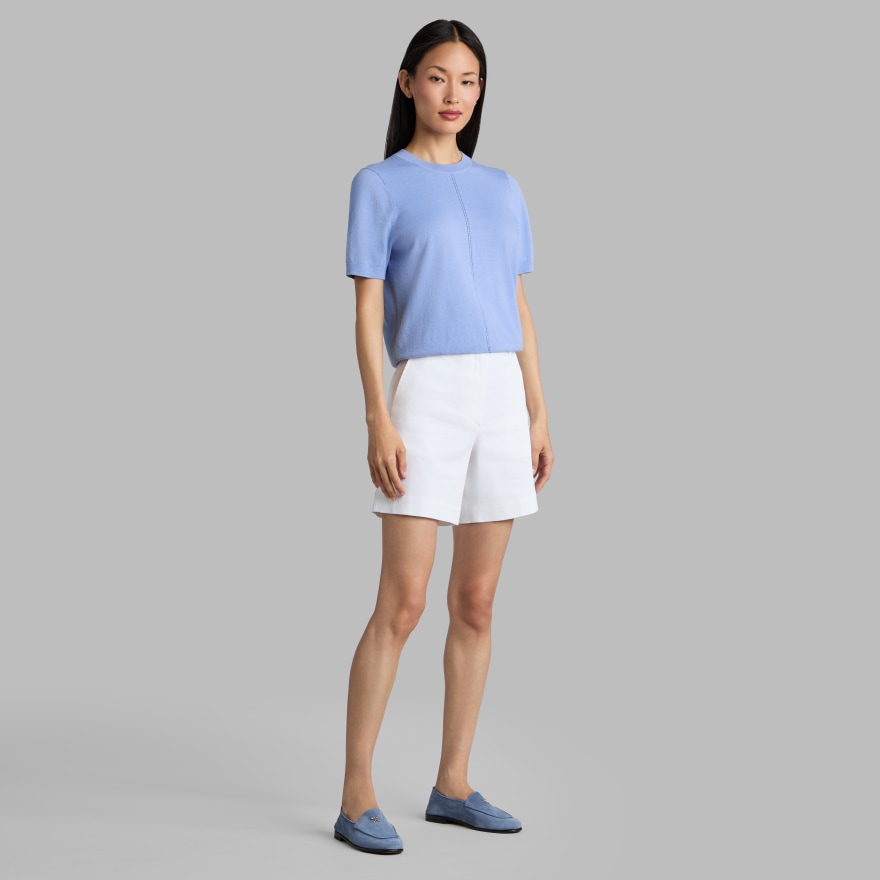 LTD RELEASE LINEN LONGLINE VACATION SHORT in Snow - Alternate Image 2