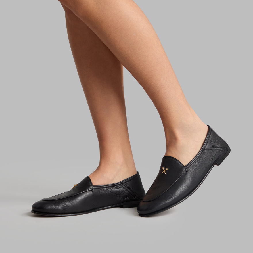 WOMEN'S METAL TEES LEATHER FLEX LOAFER in Onyx - Alternate Image 6