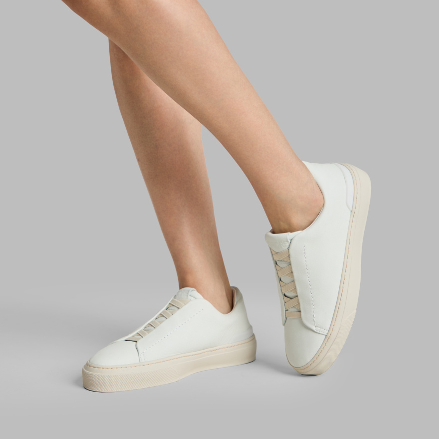 WOMEN'S ENDEAVOUR SLIP ON LEATHER SNEAKER in Snow - Alternate Image 5