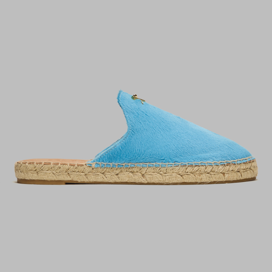 WOMEN'S METAL TEES PONY HAIR ESPADRILLE in CENOTE - Alternate Image 2