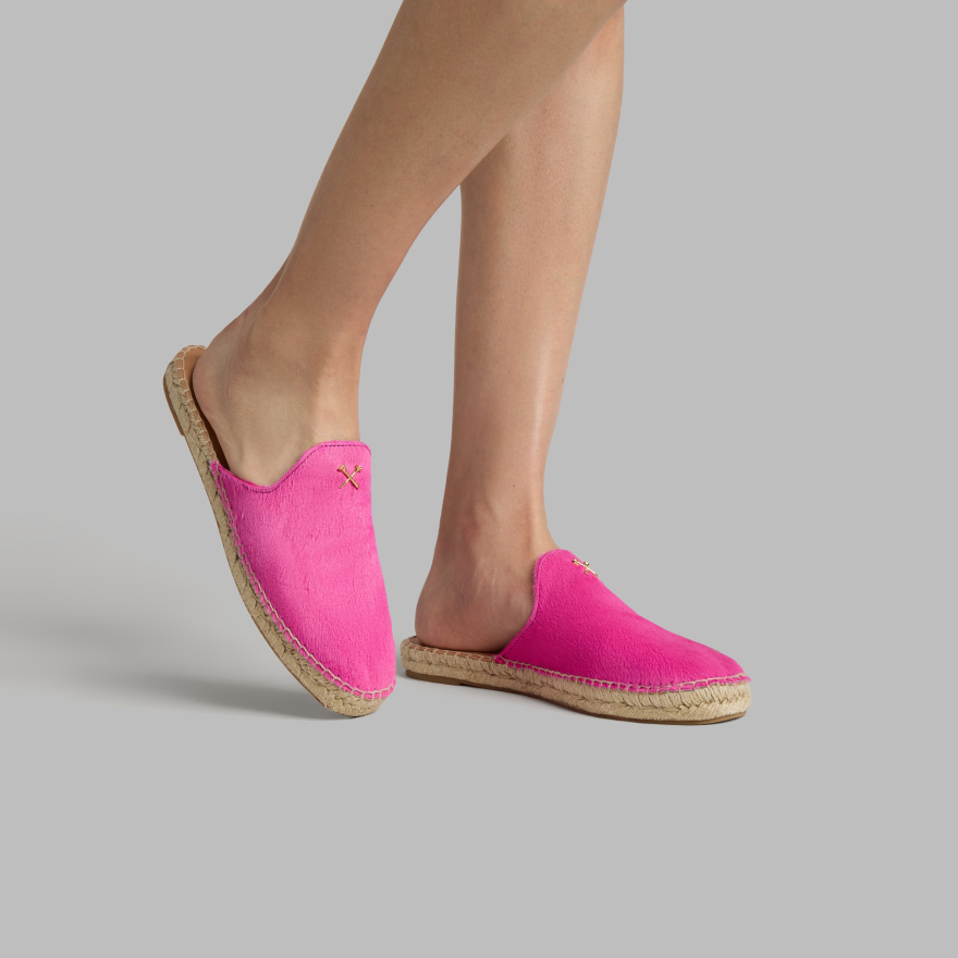 WOMEN'S METAL TEES PONY HAIR ESPADRILLE in KNOCKOUT PINK - Alternate Image 4