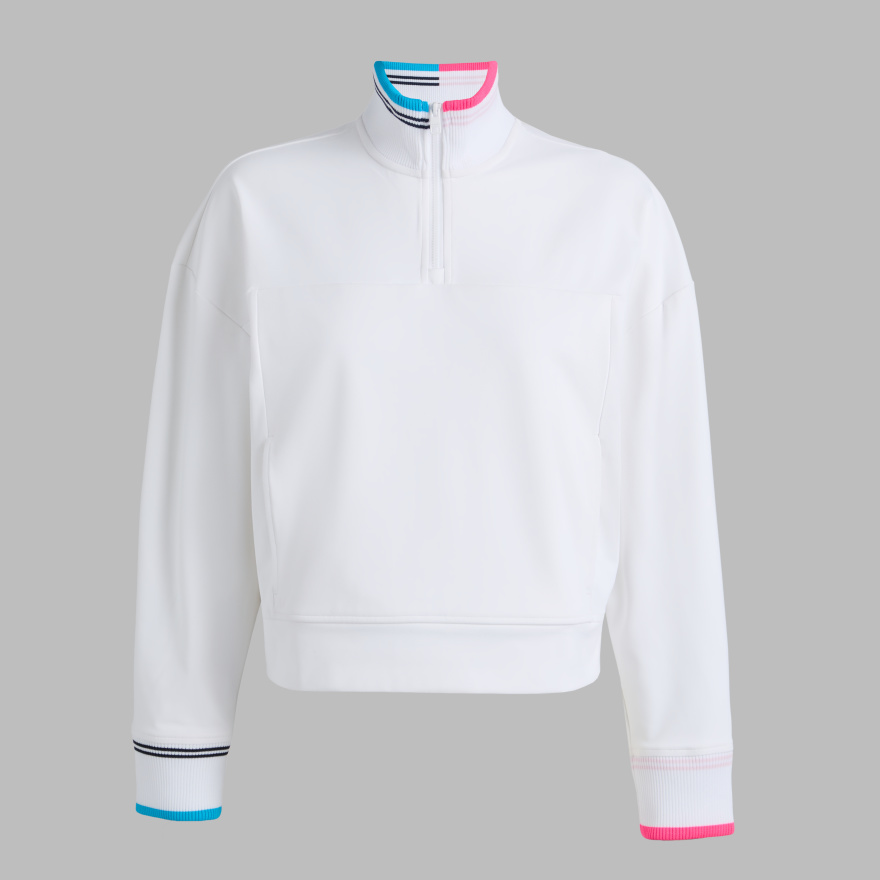 G/FORE クルーネックセーター ホワイト XL BRUSHED BACK STRETCH PULLOVER | WOMEN'S PULLOVERS & QUARTER-ZIPS