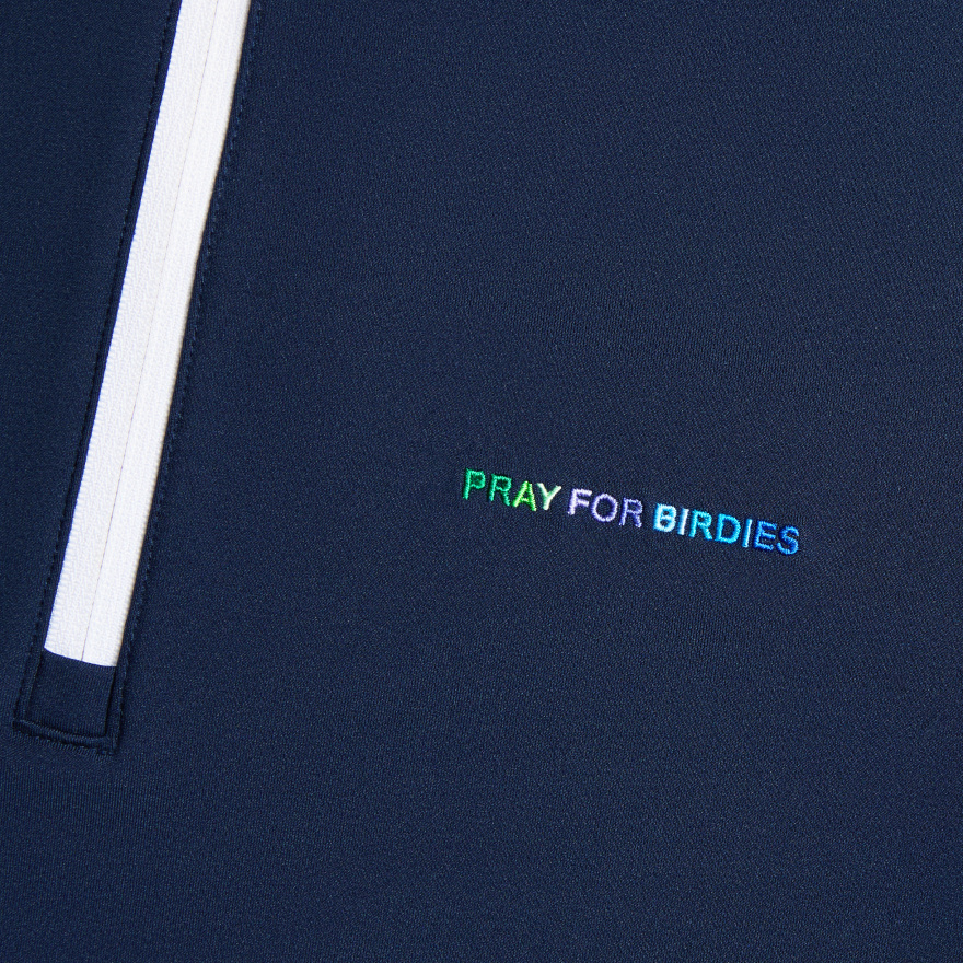 PRAY FOR BIRDIES BRUSHED BACK STRETCH 1/4 ZIP PULLOVER in Twilight - Alternate Image 5
