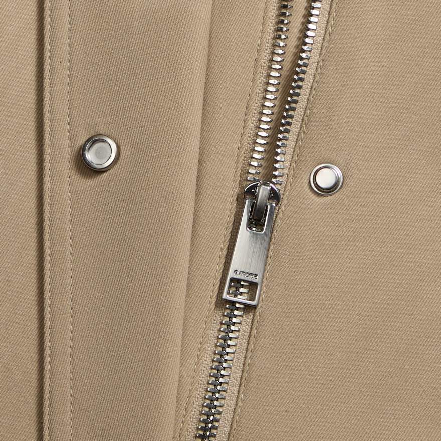LTD RELEASE LEATHER COLLAR TRI-COTTON CROPPED JACKET in PUMICE - Alternate Image 5