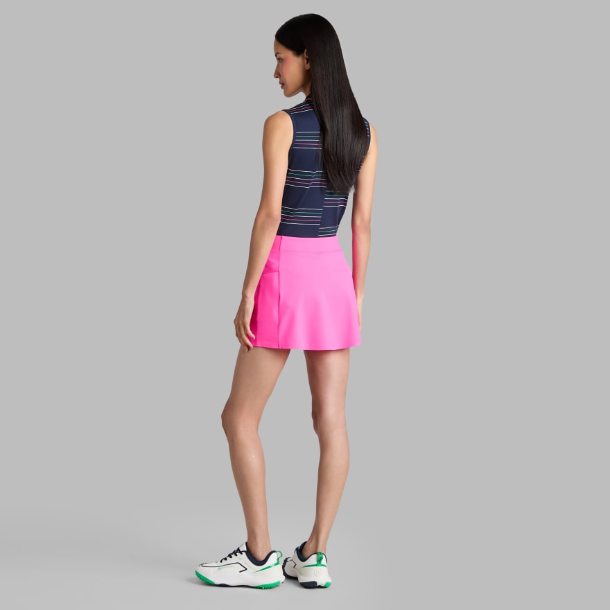 OFFSET STRIPE TECH PIQU&Eacute; SLEEVELESS POLO in TWILIGHT/CLOVER - Alternate Image 3