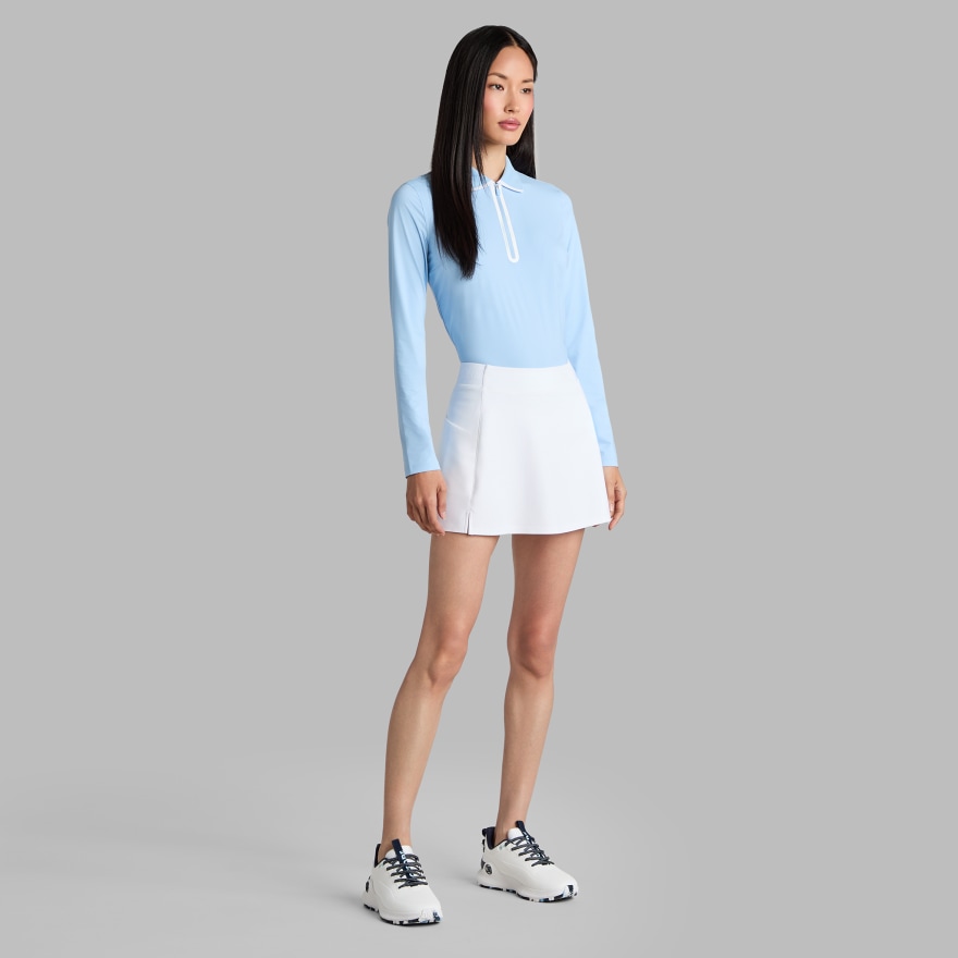 SILKY TECH NYLON LONG SLEEVE ZIP POLO in BAJA - Alternate Image 2