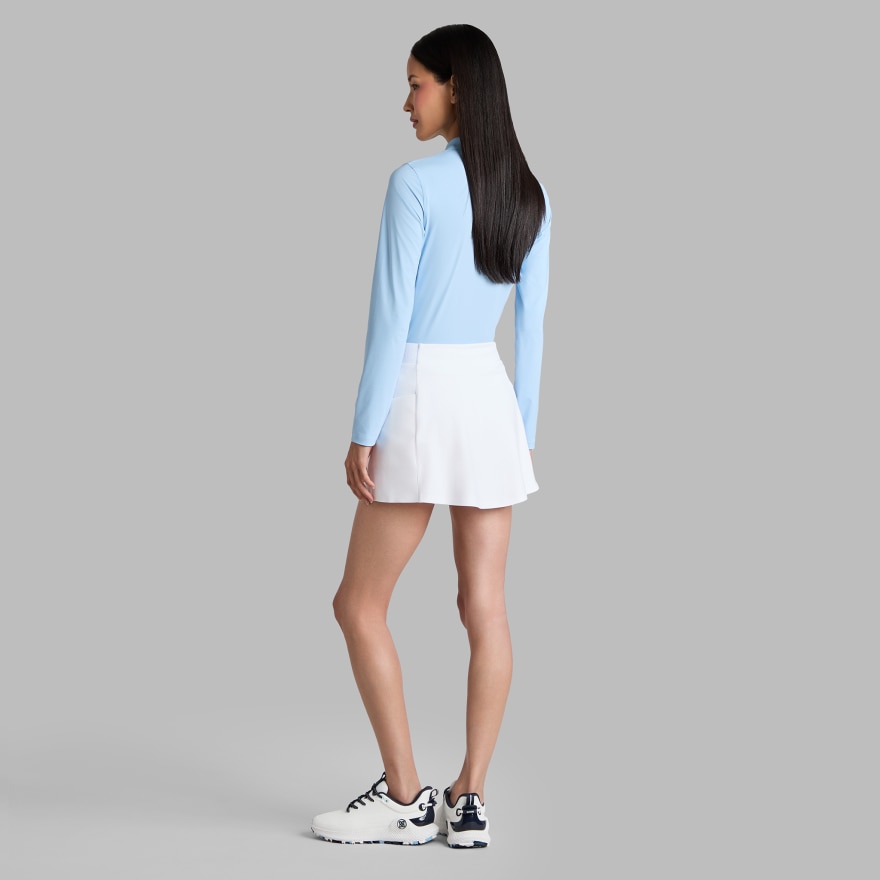 SILKY TECH NYLON LONG SLEEVE ZIP POLO in BAJA - Alternate Image 3