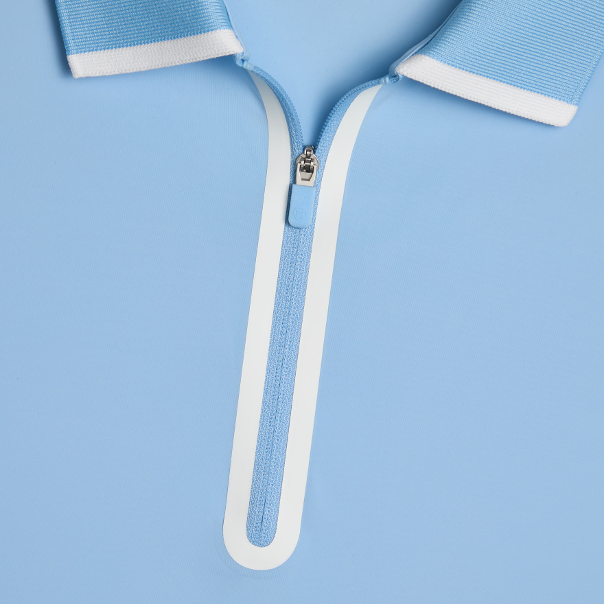 SILKY TECH NYLON LONG SLEEVE ZIP POLO in BAJA - Alternate Image 4
