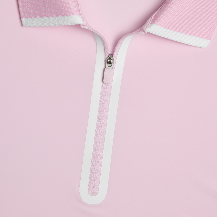 SILKY TECH NYLON LONG SLEEVE ZIP POLO in Blush - Alternate Image 4