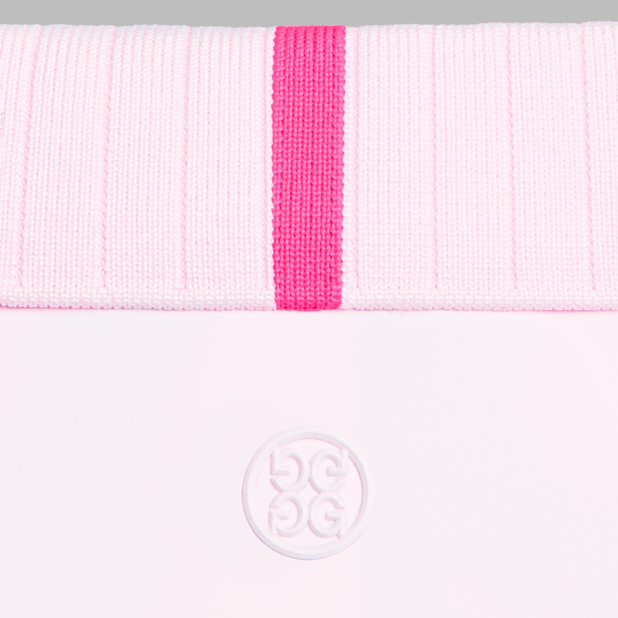 PLEATED COLLAR SILKY TECH NYLON SLEEVELESS POLO in Blush - Alternate Image 4