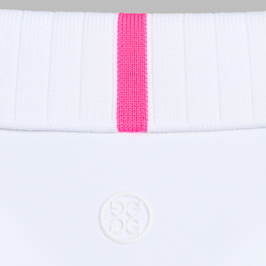 PLEATED COLLAR SILKY TECH NYLON SLEEVELESS POLO in Snow - Alternate Image 5