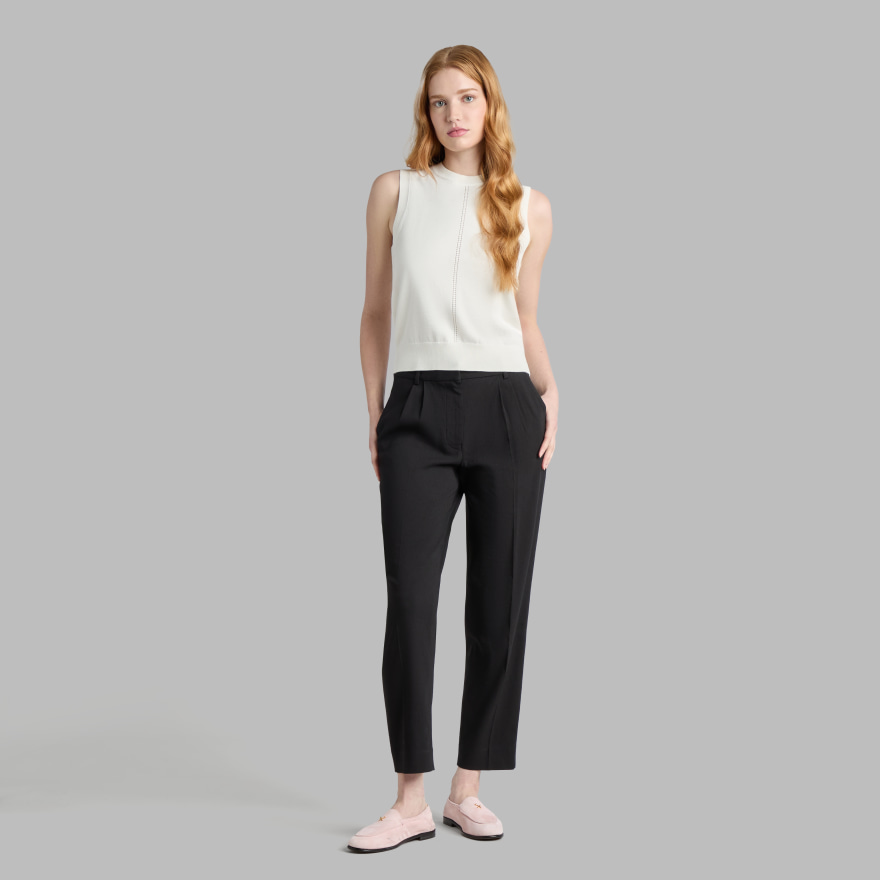 LTD RELEASE COOLING COTTON SLEEVELESS SWEATER in CHALK WHITE - Alternate Image 2