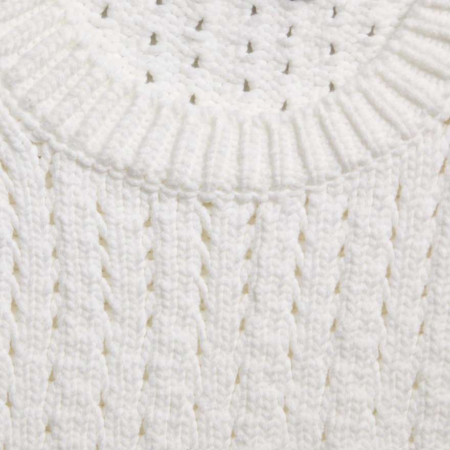 LTD RELEASE VILLA COTTON BLEND CROPPED SHORT SLEEVE SWEATER in Snow - Alternate Image 4